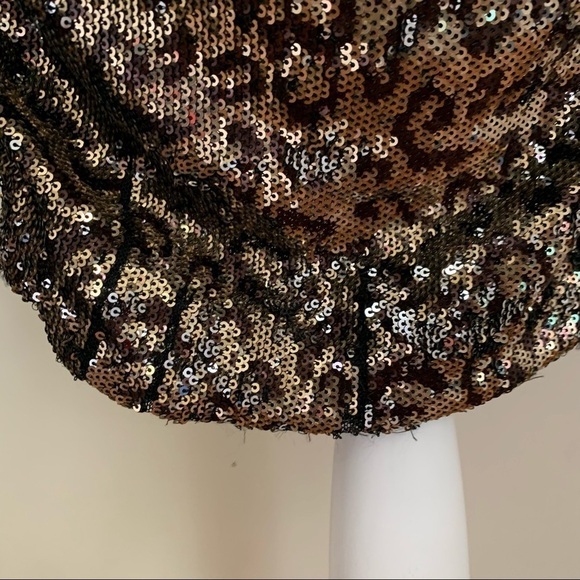 Dress the Population Lolita Leopard Sequin Sheath Dress in Gold & Black sz S - Picture 3 of 6